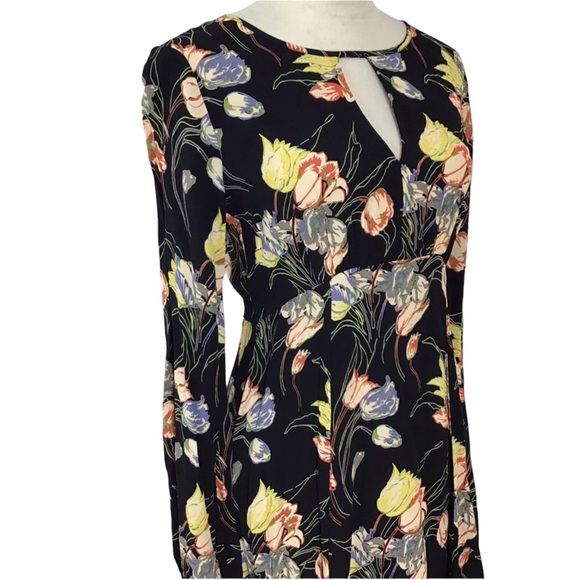 Bytimo Trailing Flowers Black Floral Long Sleeve Dress Size XS NEW - Picture 10 of 15